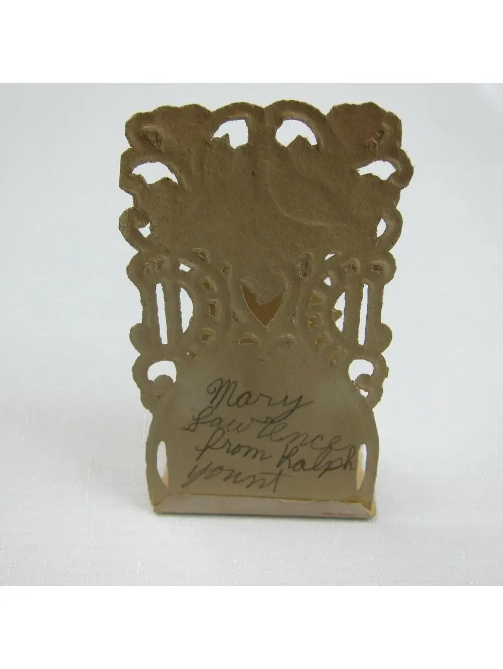 Vintage Valentine Pull Down Die Cut Girl Flower Basket Stand Up Germany 1920-30s